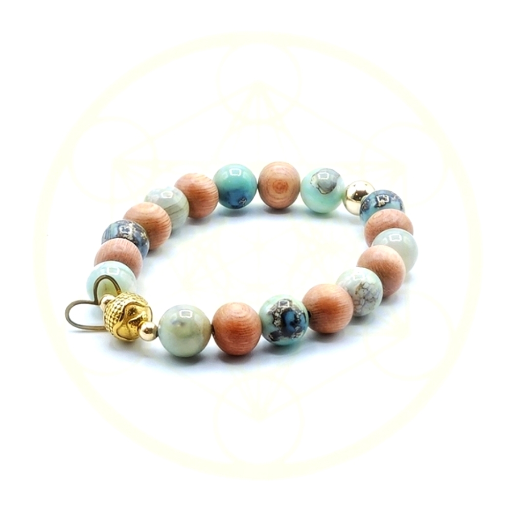 METATRON'S CHILD, "AIR SUPPLY" MYSTIC MALA, Crystal, Beaded, Sz 17 1/2, Bracelet